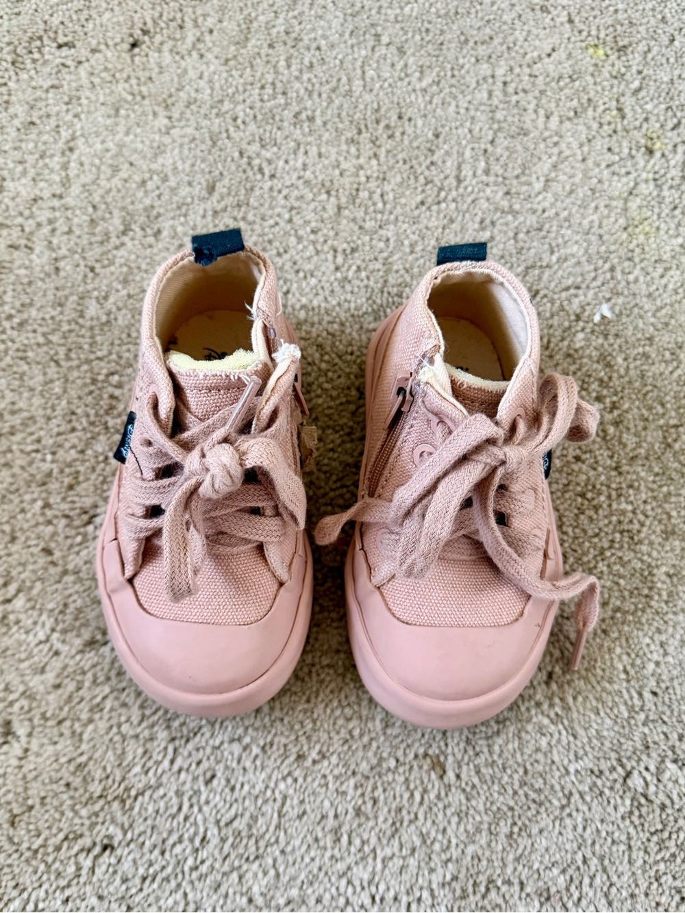 Zara Blush Pink Kids High-Top Sneakers